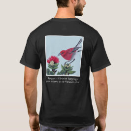 Apapane & Lehua Blossom Hawaii Nature Illustration T Shirt