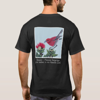 Apapane & Lehua Blossom Hawaii Nature Illustration T Shirt