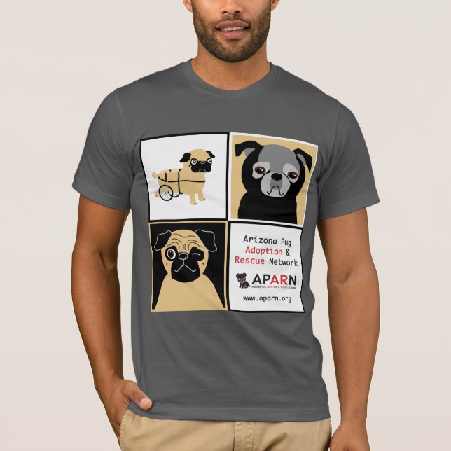 APARN Rädding Pugs Basic Bella Canvas T-Shirt (Framsida)