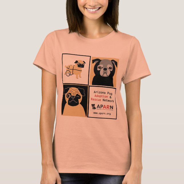 APARN Rädding Pugs Kvinnor avslappnad Långärmad T-shirt (Framsida)