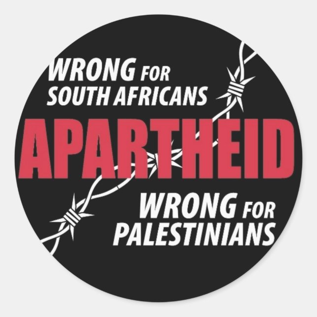 Apartheid Sticker Runt Klistermärke (Framsida)