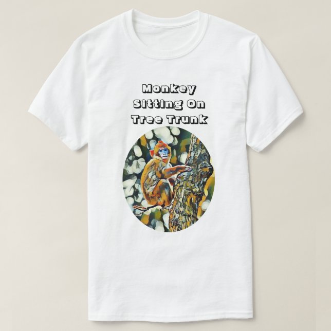 Apasitta på trädstammen t shirt (Design framsida)