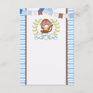 Apatackkort för födelsedag eller baby shower tack kort