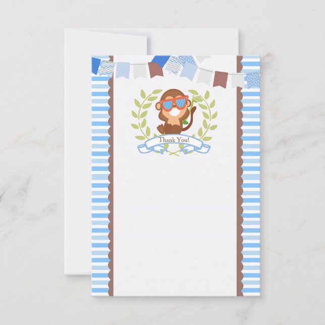 Apatackkort för födelsedag eller baby shower tack kort (Framsida)