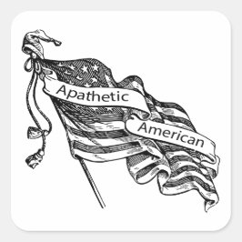 Apatetisk amerikan fyrkantigt klistermärke