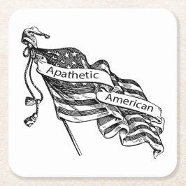 Apatetisk amerikan underlägg papper kvadrat