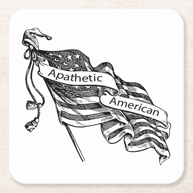 Apatetisk amerikan underlägg papper kvadrat (Framsidan)