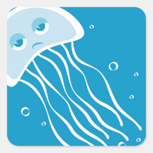 Apatisk jellyfish fyrkantigt klistermärke