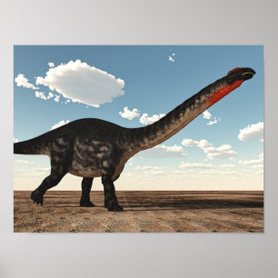 Apatosaurus dinosauaur i öknen - 3D-rendering Poster