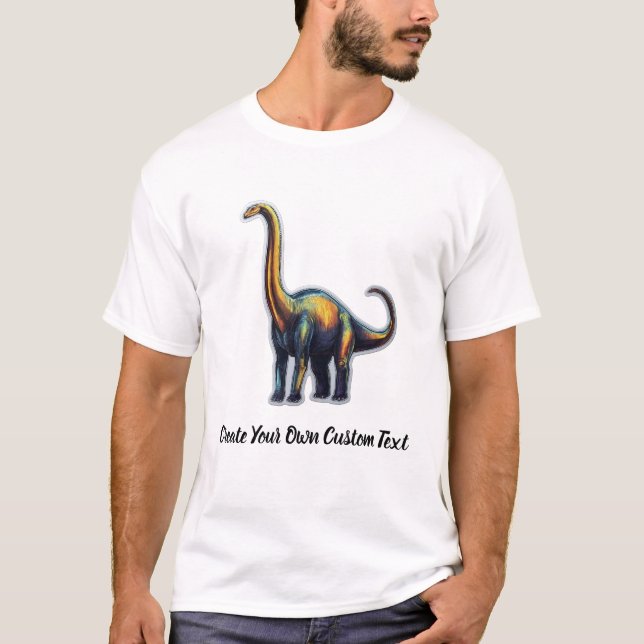 Apatosaurus Dinosaur Skapa din egen anpassade text T Shirt (Framsida)