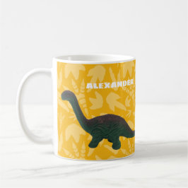 Apatosaurus Leksak Dinosaur Grönt och Gult Kaffemugg
