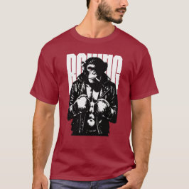 Apboxarrebellapapa i läderboxningsjacka t shirt