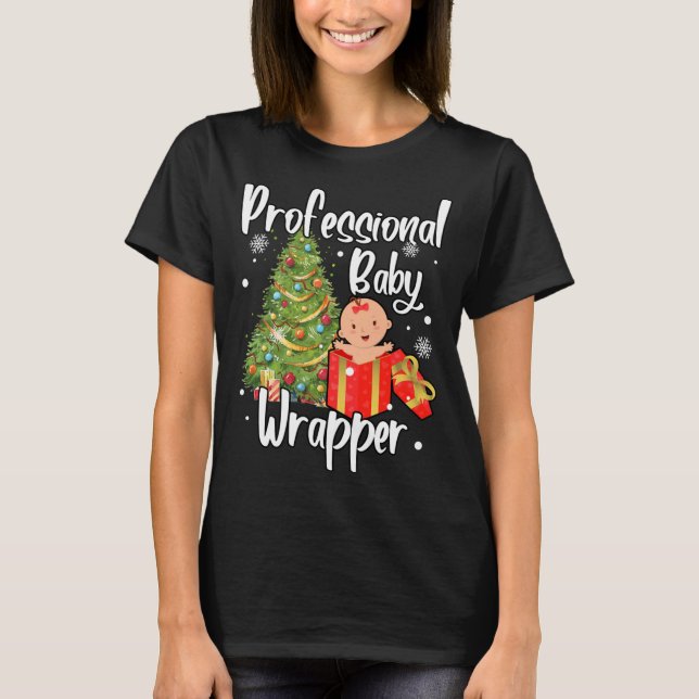APDL Professionell Baby Wrapper Funny julnätverksk T Shirt (Framsida)