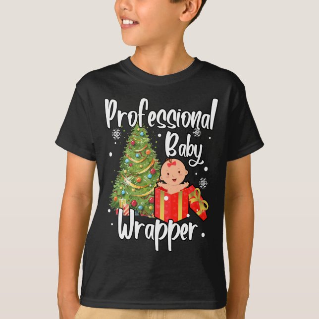 APDL Professionell Baby Wrapper Funny julnätverksk T Shirt (Framsida)