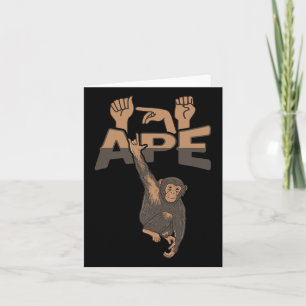 Ape Asl Hand Gesture Döv Hearing Loss Awareness Kort