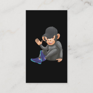 Ape med Sneaker och Baseball Cap Monkey Visitkort
