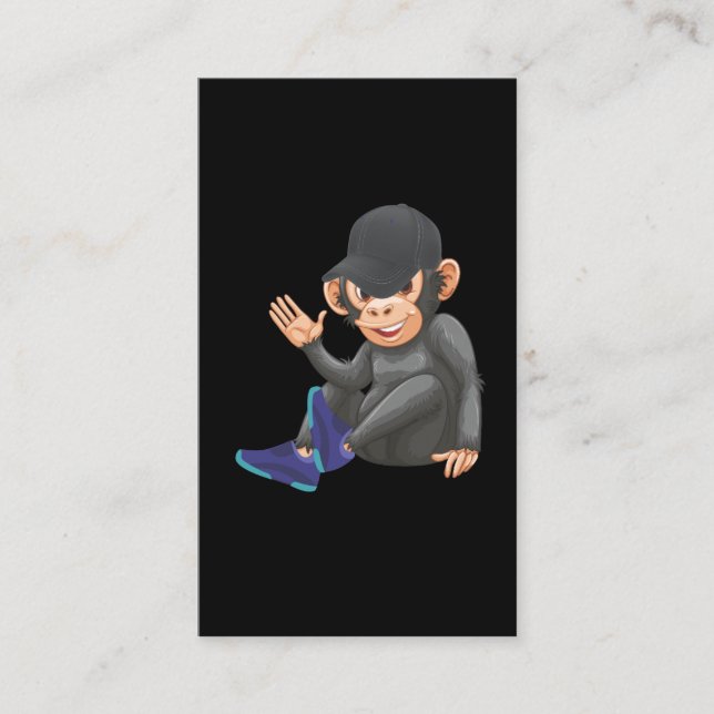 Ape med Sneaker och Baseball Cap Monkey Visitkort (Framsida)