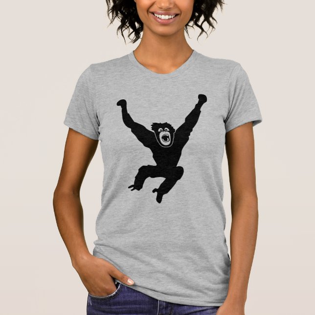 ape monkey chimp gorilla affe crazy orang utan t-shirt (Framsida)