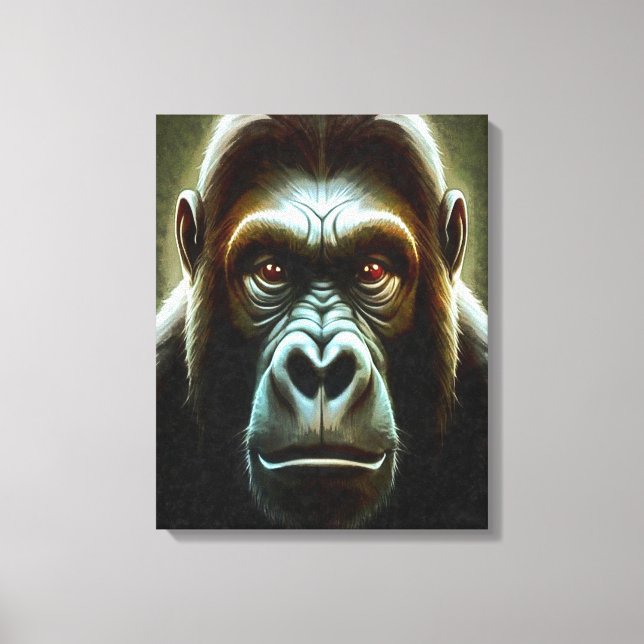 Ape Mountain Gorilla Roligt Ansikte Character Port Canvastryck (Framsida)