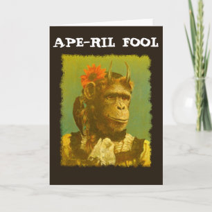 APE-RIL FOOL April Fools Hälsning-kort Kort