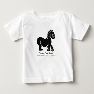 Ape-Spara GORILLAS-utrotningshotad animalisk grafi T Shirt