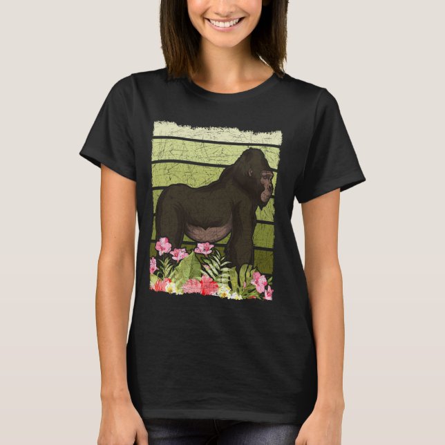 Ape Tropical Monkey Älskare Gorilla Älskare Retro  T Shirt (Framsida)