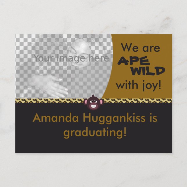 Ape-Vild Meddelande Vykort (Framsida)