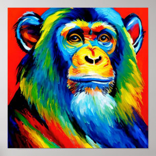 Ape Wisdom, Ledsen Ape Färgregat Poster