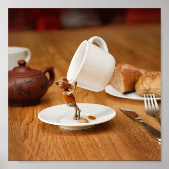 Apeln Elf dricker ditt kaffe Poster (Framsidan)