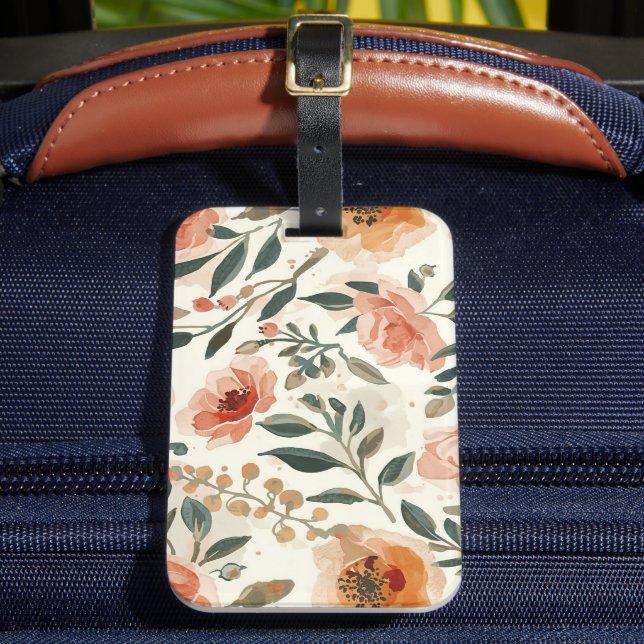 Apelsin Akvarell Blommor Botanisk Målning Bagagebricka (Framsida Insitu 2)