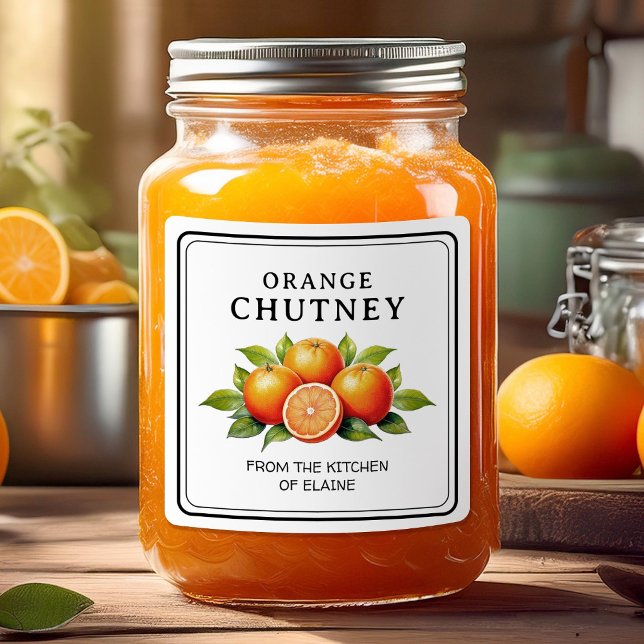 Apelsin chutney fyrkantigt klistermärke (Skapare uppladdad)