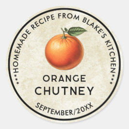 Apelsin chutney vintage stil etikett för konserver