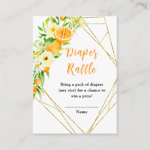 Apelsin Citrus Baby Shower Blöja Lotteri Tilläggskort