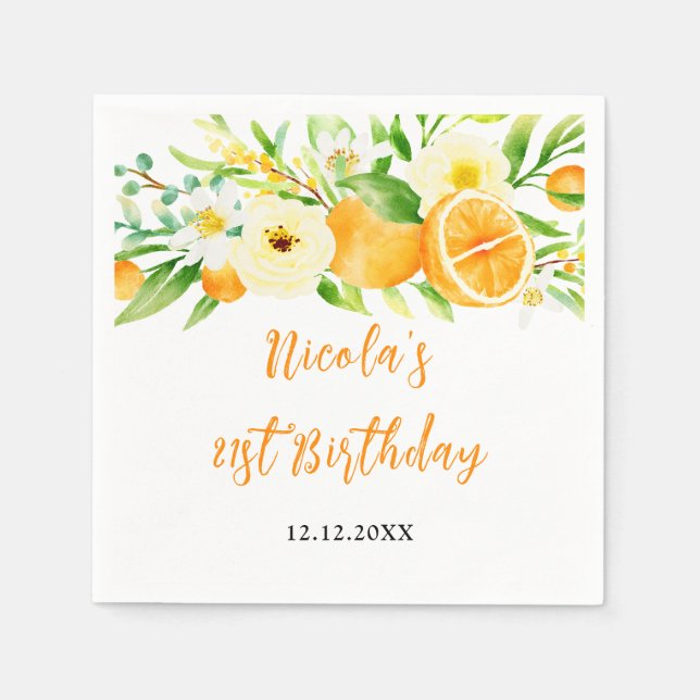 Apelsin Citrus Baby Shower Pappersservett (Framsidan)