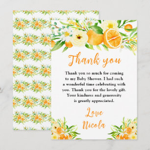 Apelsin Citrus Baby Shower Tack Kort