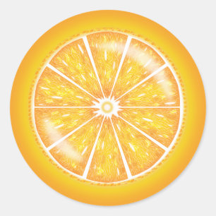 Apelsin Citrus Frukt Skiva Illustration Runt Klistermärke