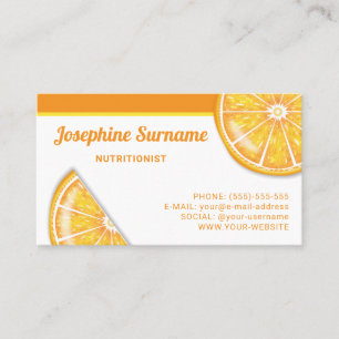 Apelsin Citrus Frukt Skivor Dietist Nutritionist Visitkort