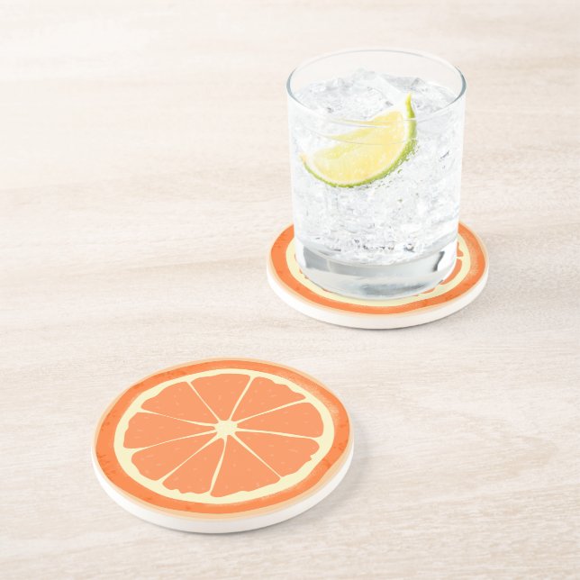 Apelsin citrusfrukt skär coaster underlägg (Sidan)