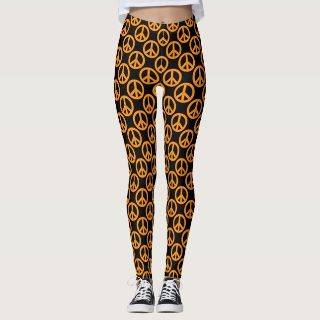 Apelsin Fredstecken Leggings (Framsida)