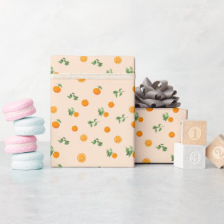 Apelsin Frukt citrus klassiskt mönster Presentpapper