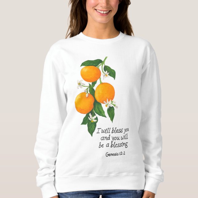 Apelsin Frukt Genesis 12:2 T Shirt (Framsida)