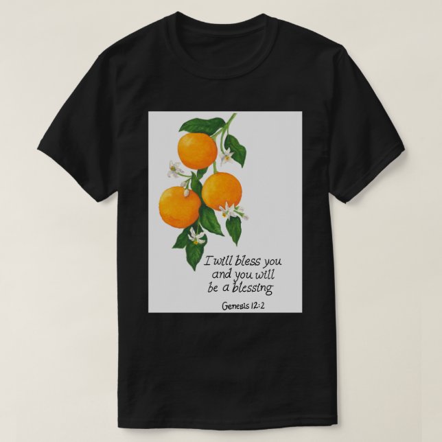Apelsin Frukt Genesis 12:2 T Shirt (Design framsida)