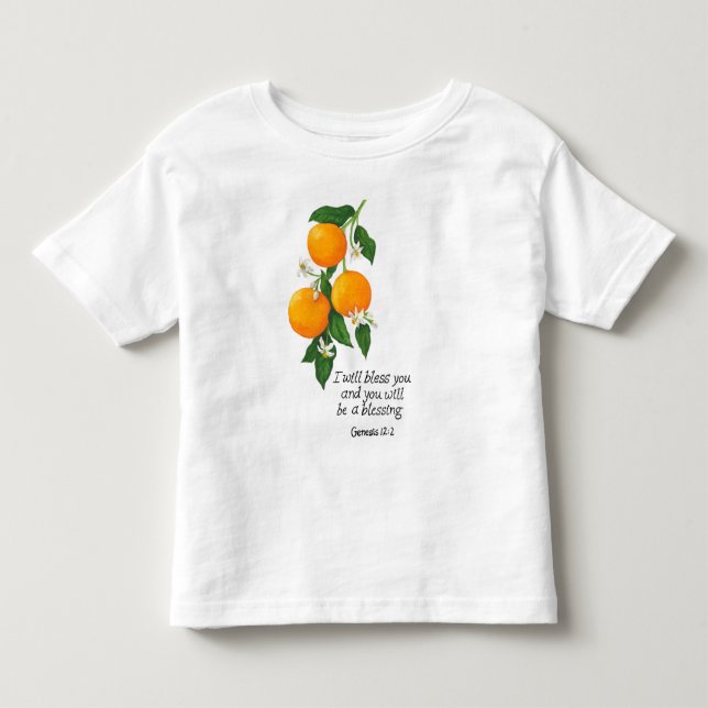 Apelsin Frukt Genesis 12:2 T Shirt (Framsida)