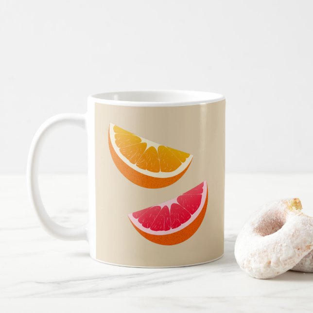 Apelsin & Grapefrukt Citrus Kaffe Mugg Present (Med munk)
