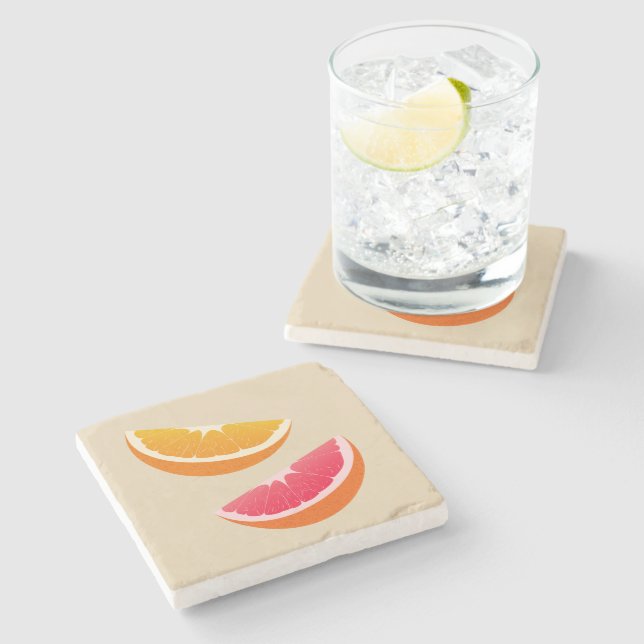 Apelsin & Grapefrukt Citrus Stenkojare Stenunderlägg (Sidan)
