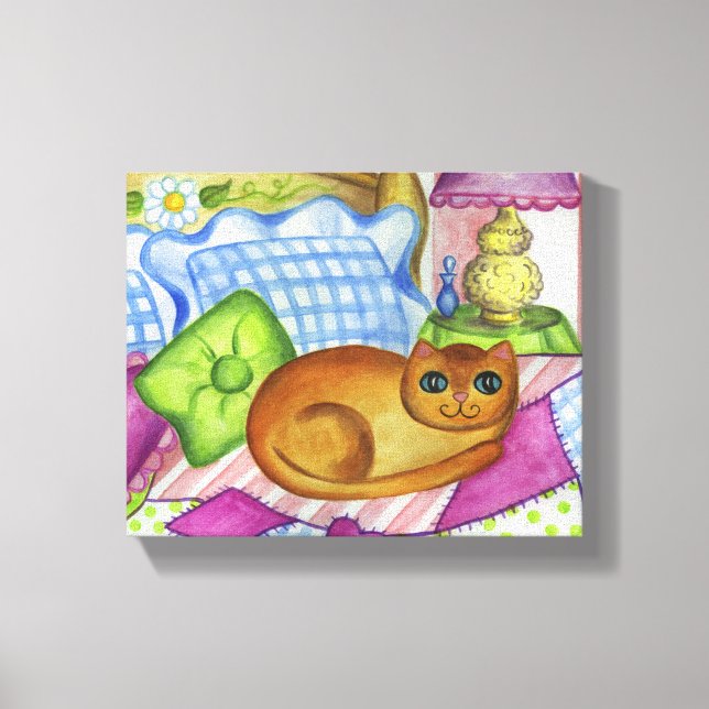 Apelsin Katt Canvas Väggkonst (Framsida)