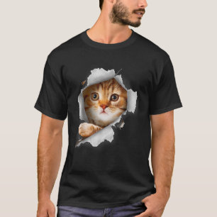 Apelsin katt Katt Rivet Tyg Kattunge  T Shirt