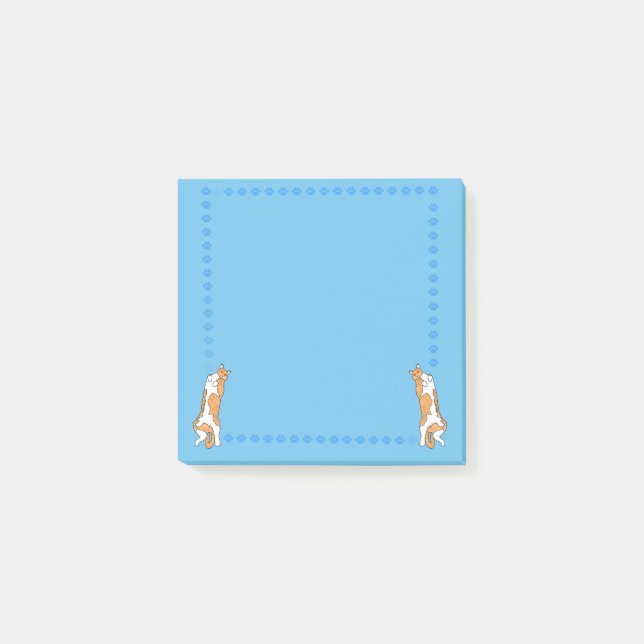 Apelsin Katter på Blå Bakgrund Post it-lappar Post-it Block (Framsida)