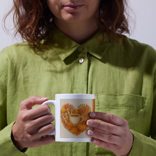 apelsin Mysig Höststämning kakao Pumpa Löv Kaffemugg