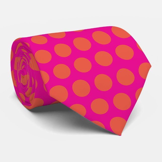 Apelsin Rosa Abstrakt Mönster Anpassad Present Gåv Slips (Rullad)